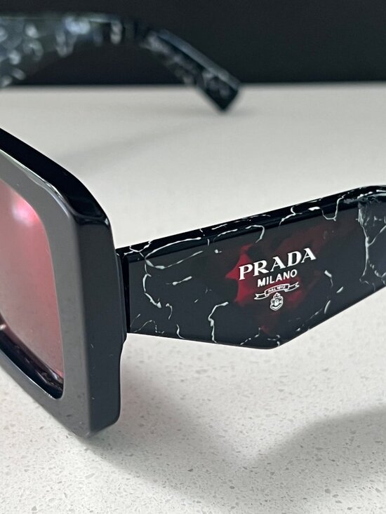 PRADA PR 23YS MARBLED BLACK SQUARE Sunglasses